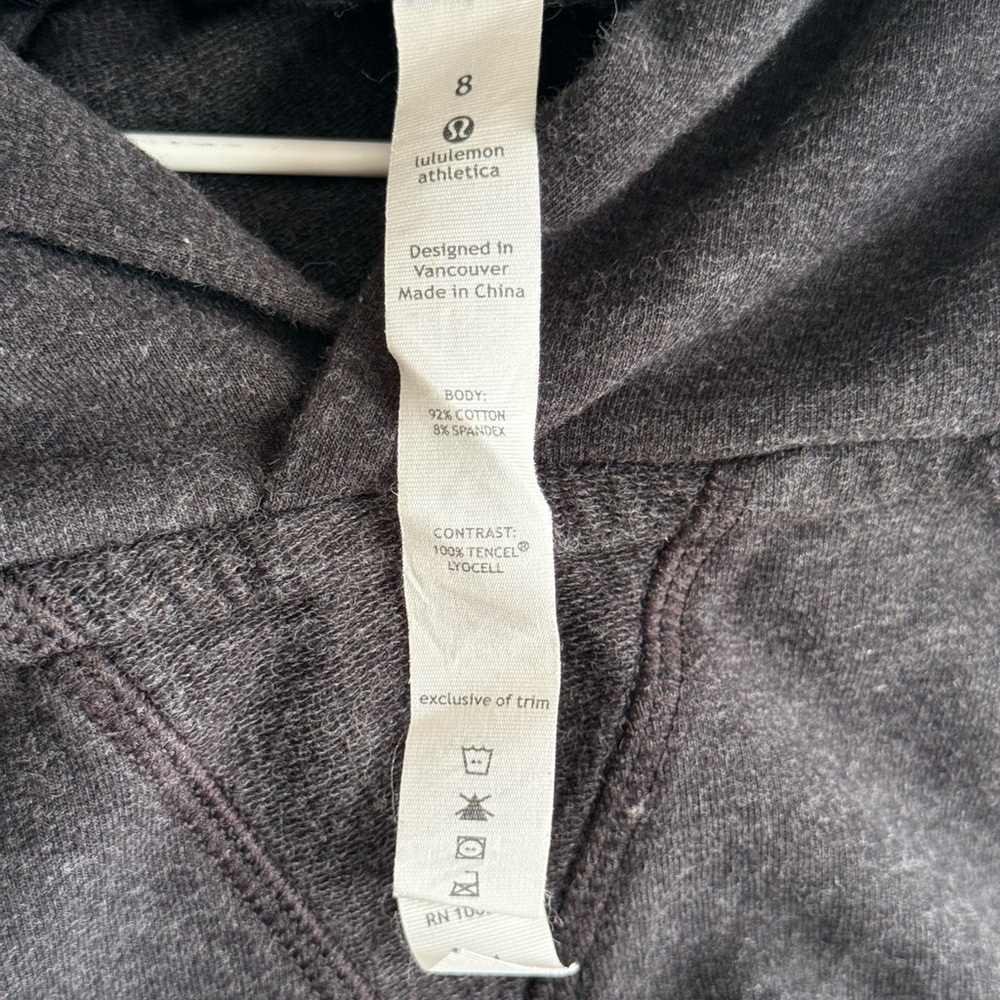Lululemon Pull Me Over Gray Sweatshirt Hoodie Size 8 - Picture 7 of 7